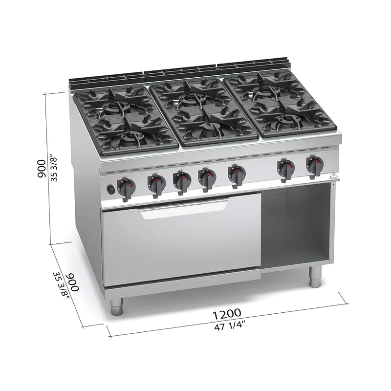 Cocina A Gas 6 Fuegos Y Horno Maxi