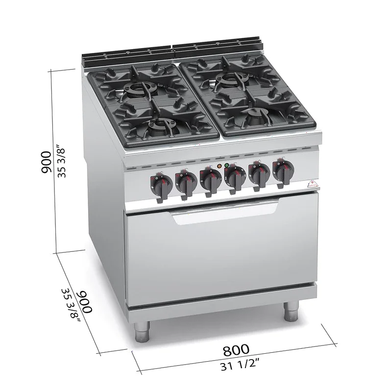 Cocina a gas 4 fuegos y horno eléctrico