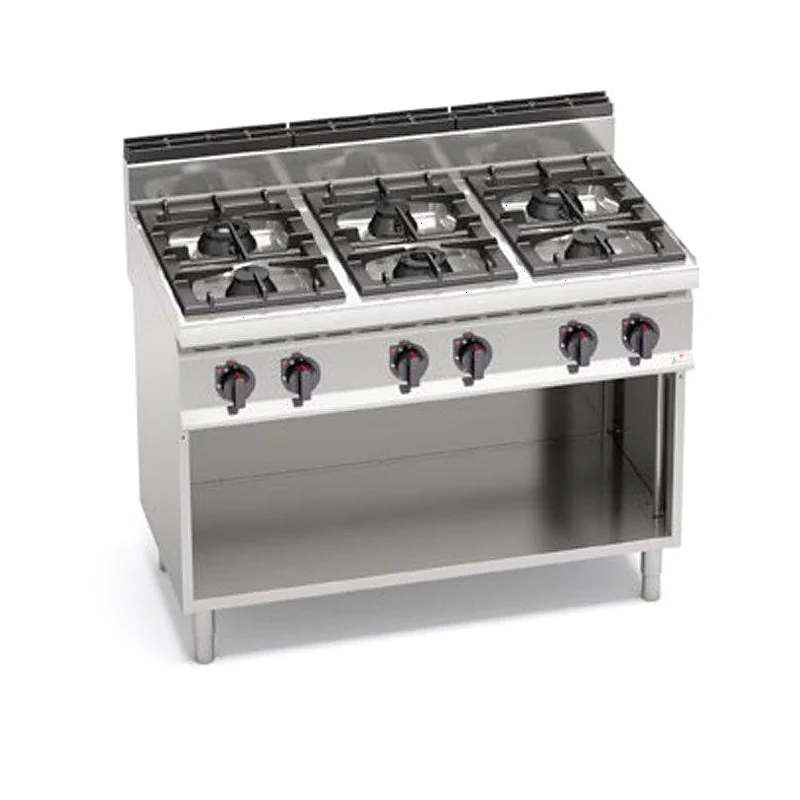 Cocina a gas 6 fuegos y mueble