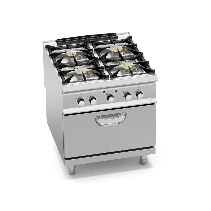 Cocina a gas 4 fuegos y horno 800x900