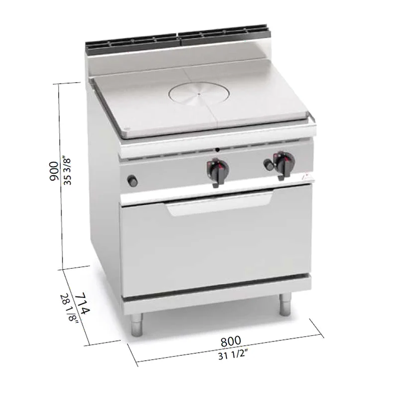 placa radiante y horno a gas