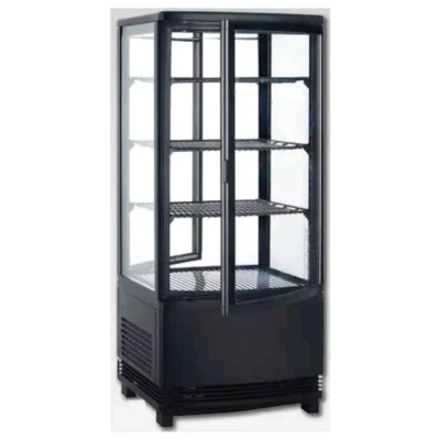 Vitrina frigorífica vertical puerta curva negro