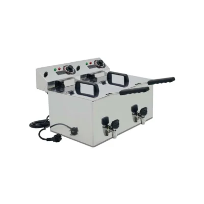 Freidora eléctrica con grifo para vaciado 10+10 L