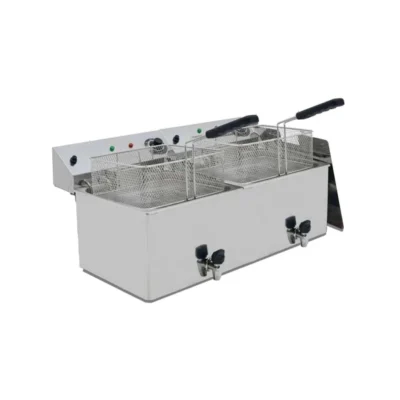 Freidora eléctrica con grifo para vaciado 12+12 L
