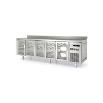 Frente mostrador snack refrigeración cajones cristal 3070 x 600 x 1040 mm