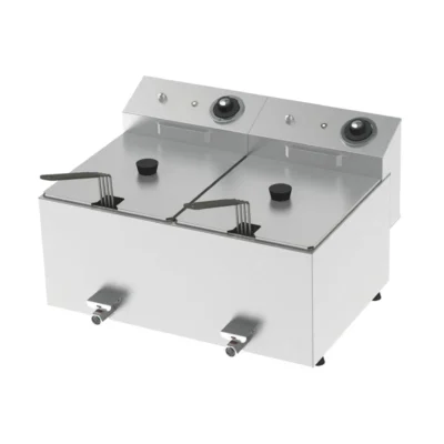Freidora eléctrica 8+8 litros y 3,8+3,8 KW con grifo