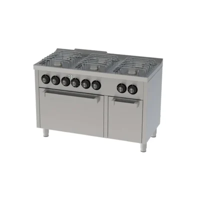 Cocina a Gas 6 Fuegos con Horno Electrico 1200x600 ECO