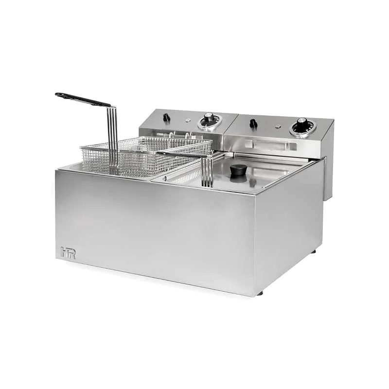 Freidora eléctrica sobremesa 10+10 litros y 9+9 Kw