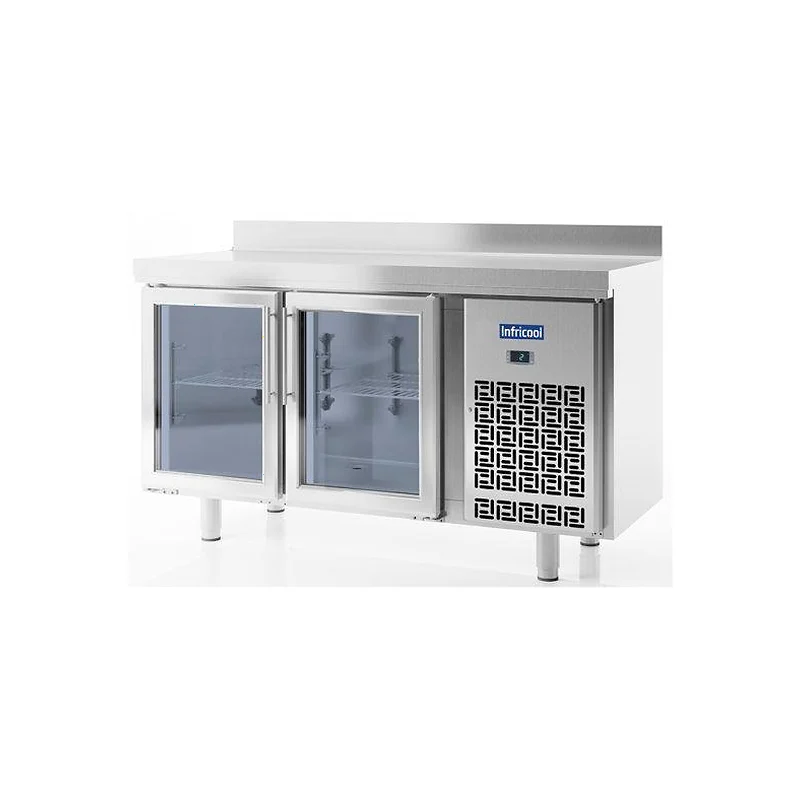 Mesa refrigerada 1,5 metros 2 Puertas Cristal