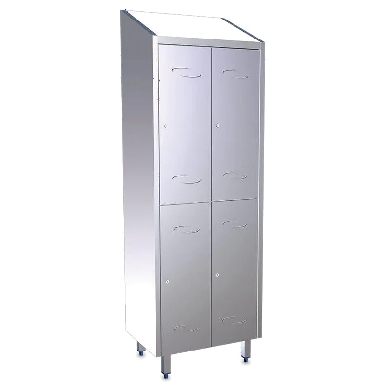 Taquilla Inox Dos Cuerpos 4 Puertas
