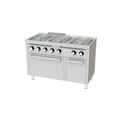 Cocina a Gas 6 Fuegos con Horno 1200x600 ECO