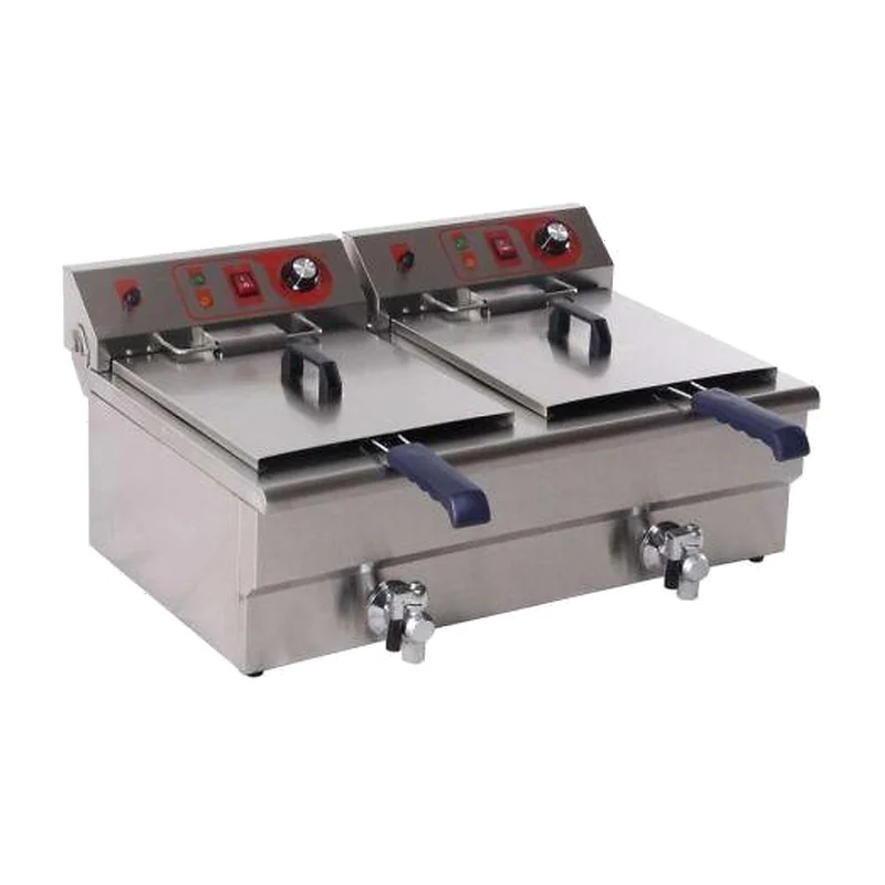 Freidora Eléctrica 14+14 Litros con Grifo