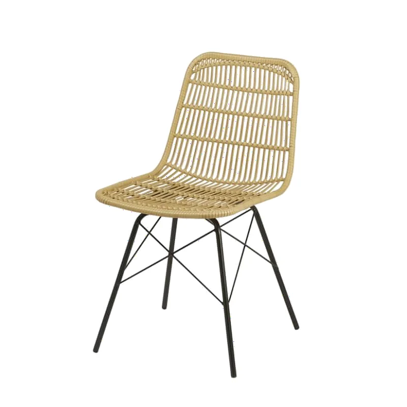 Silla Metálica para interiores tejida a mano 1223RO