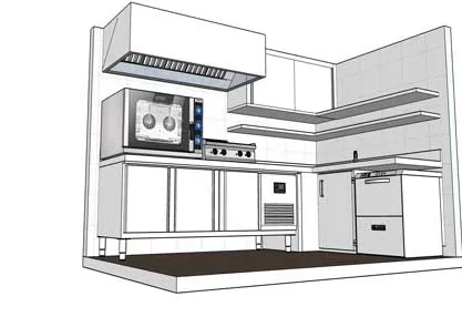 Render cocina sobre plano