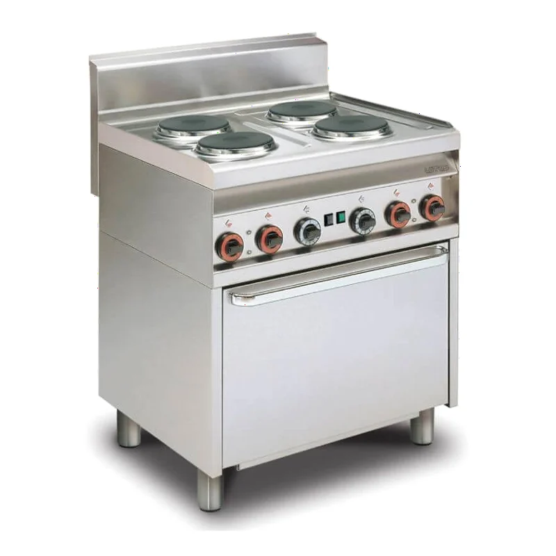 Cocina eléctrica de 4 fuegos con horno puerta ciega