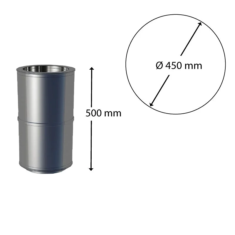 Tubería extensible Ei30 tramo 500x450 mm