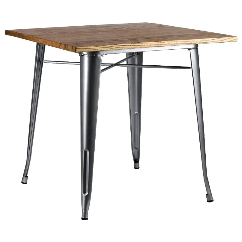 Mesa de hosteleria meyer 80x80 en madera natural