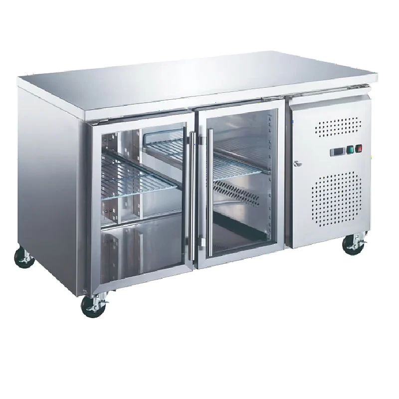 mostrador refrigerado 1360 mm 2 puertas de cristal