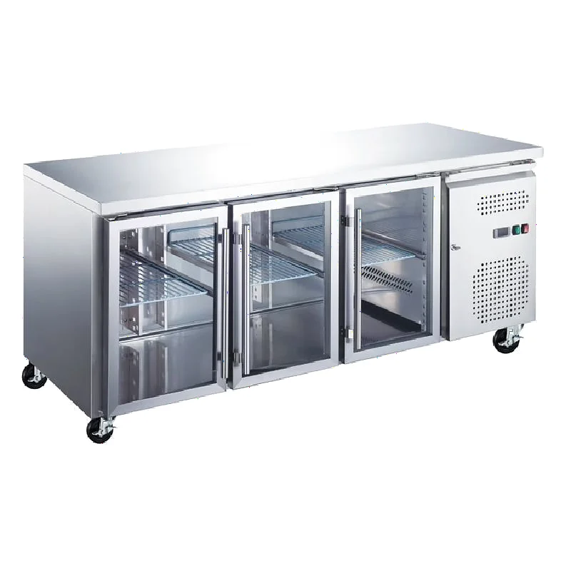 mostrador refrigerado 1800 mm 3 puertas de cristal