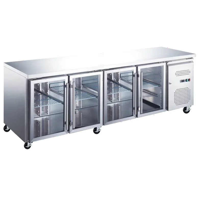 mostrador refrigerado 2230 mm 4 puertas de cristal