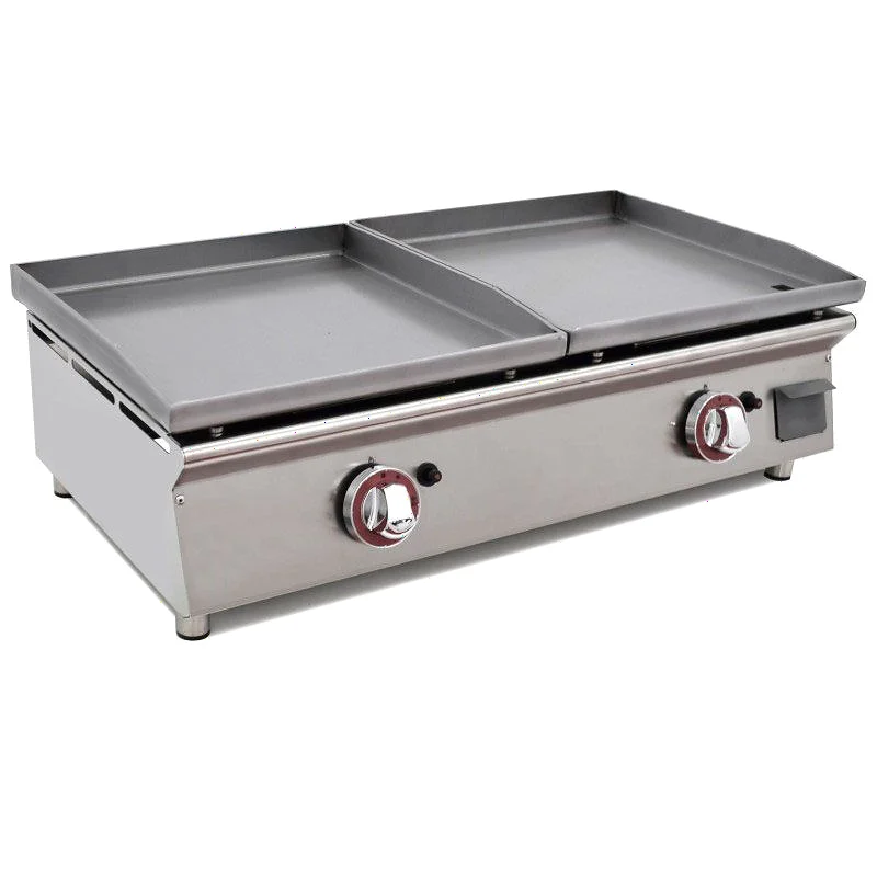 Plancha a gas DUO 40+40 de acero laminado 806x450x233 mm