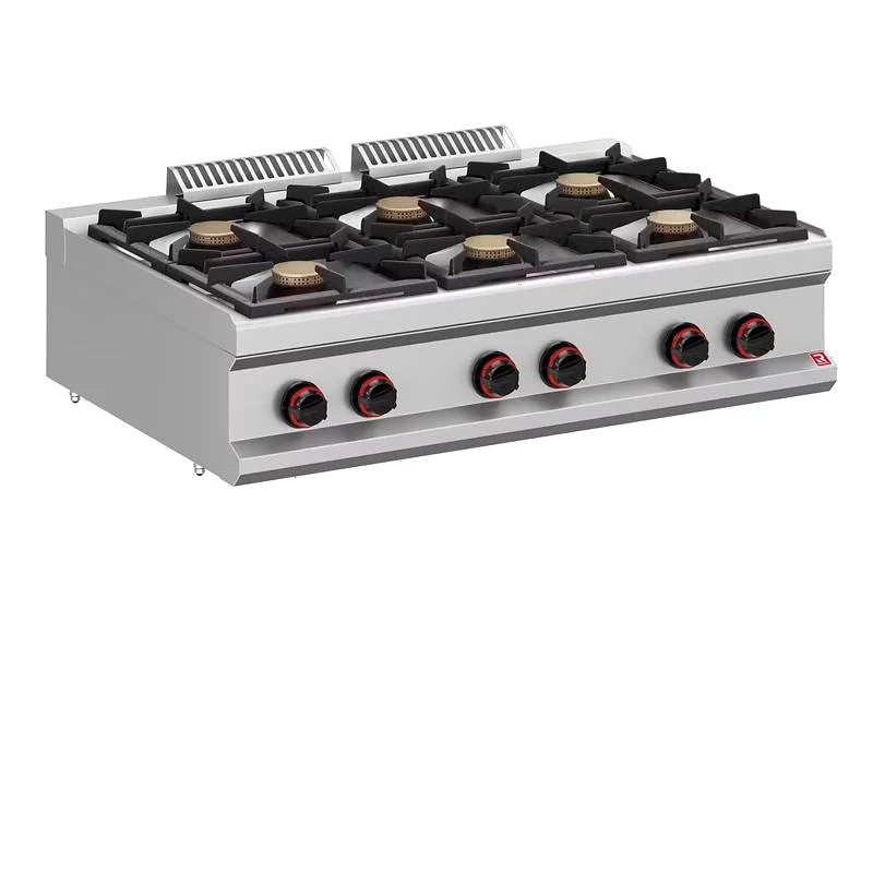 Cocina a gas modular sobremesa de 6 fuegos