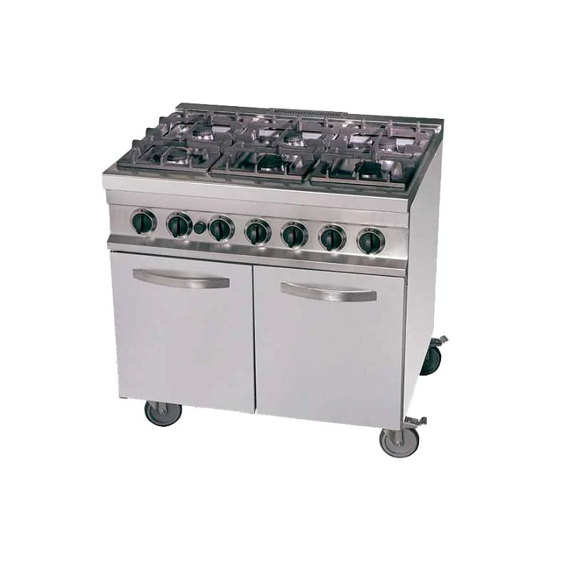 Cocina a Gas 6 Fuegos con Horno 1200 x 730 x 900 mm