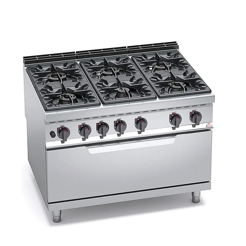 Cocina a gas 6 fuegos y horno a gas MAXI