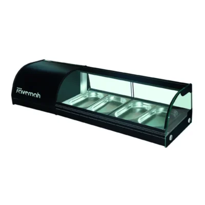Vitrina refrigerada de tapas de 4 cubetas GN 1/3 y 1200x415x300 mm