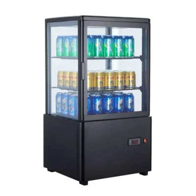 Expositor Refrigerado 4 Caras 58 litros Negro de 447x400x819h mm