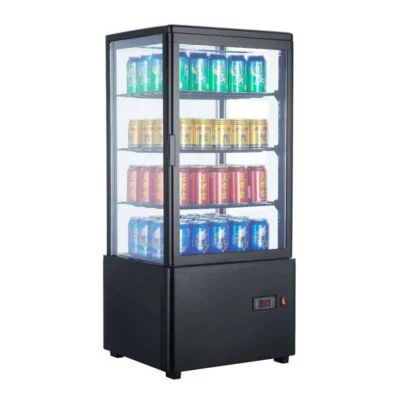 Expositor Refrigerado 4 Caras 78 litros Negro de 447x400x969h mm
