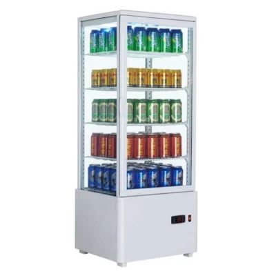 Expositor Refrigerado 4 Caras 98 litros Blanco de 447x400x1199h mm