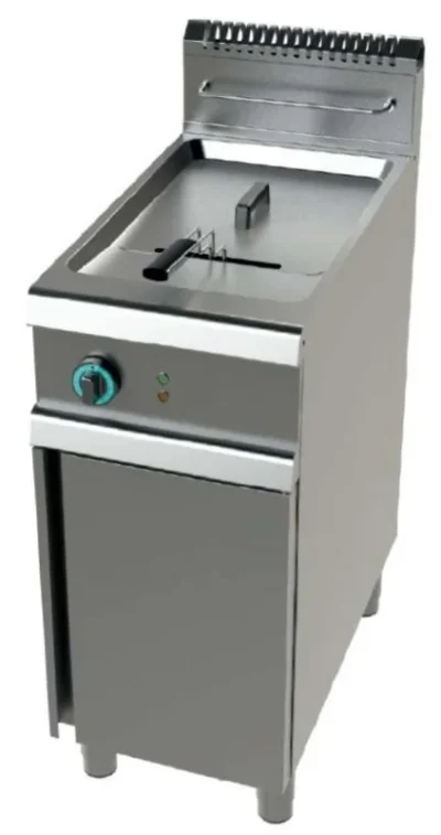 Freidora a gas 1 cuba limpia de 17 litros con 16Kw Serie 700 JUNEX con medidas 400x730x900h mm FG7N117