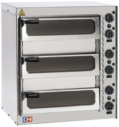 Horno Eléctrico de Pizza Compacto 3 pizza diámetro 35 cm. con puerta de cristal