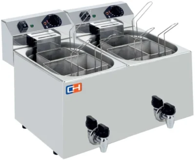 Cuecepasta Eléctrico Profesional 7+7 litros con 3+3 cestas 530x460x370h