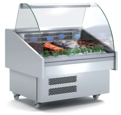 Vitrina Expositora Refrigerada Pescado / Marisco evaporador estático más placa fría dim.1035x915x1185h mm Línea Córdoba EEC-100-CC-EF
