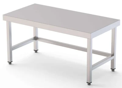 Mesa plancha central de acero inoxidable sin estante, fondo 700 mm