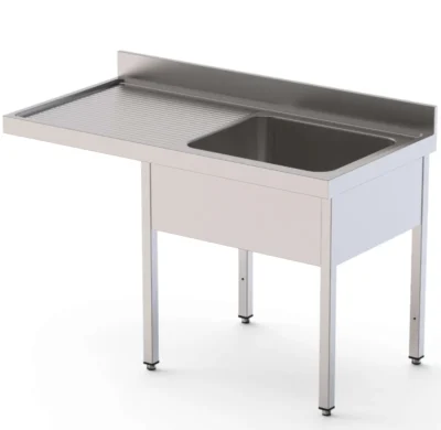 Fregadero de 2 cubas para lavavajillas sin estante, fondo 700 mm