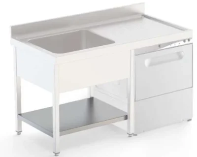 Estante Acero Inoxidable Para Mueble Lavavajillas Fondo 700 Longitud de Mesa 1400 mm ISA7014DWAS