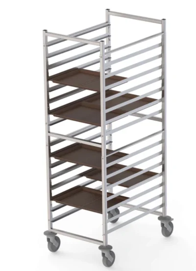 Carro Bandejero Acero Inoxidable Para 32 Bandejas Self Service 620x840x1700h mm
