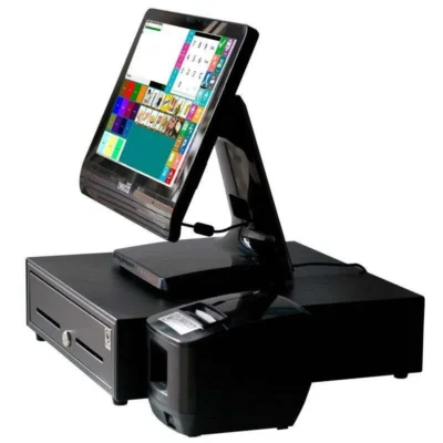 Sistema TPV Compacto Táctil resistiva: TPV Compacto+Cajón Portamonedas+Impresora de Tickets 80mm Versión Completa Comercio MC90+80C-C (4GB y 64 SSD)