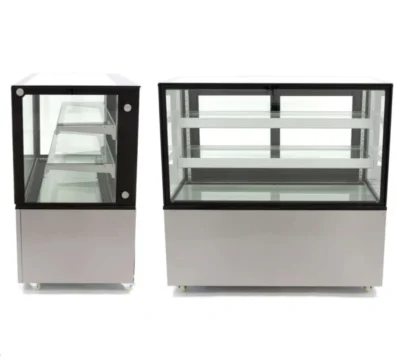 Vitrina Mostrador Refrigerada Ventilada Total Cristal Recto con 2 estantes de cristal 915X675X1235h mm