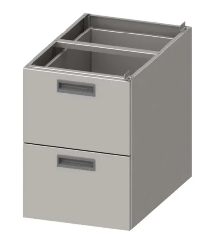 Módulo dos cajones acero inoxidable AISI 201 386x490x540 mm para mesas fondo 600 mm MCA602 Línea Varsovia