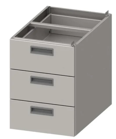 Módulo de tres cajones acero inoxidable AISI 201 386x590x540 mm para mesas fondo 700 mm MCA703 Línea Varsovia (952325043)