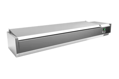 Vitrina 8 cubetas GN1/3 con TAPA de 1800 x395 x270h mm