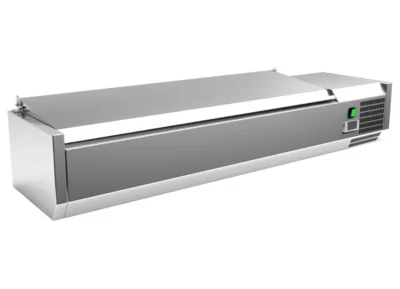 Vitrina 6 cubetas GN1/4 con TAPA de 1400 x335 x270h mm