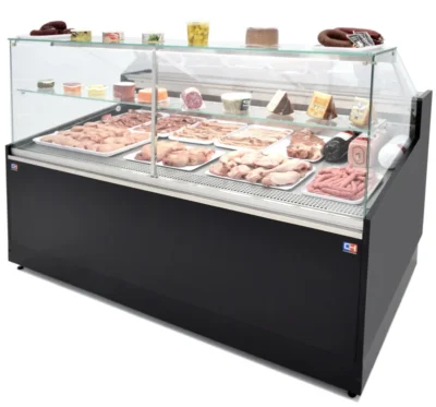Vitrina Refrigerada Expositora de 2,5 metros Fondo 1100 Frío Ventilado - Exposición Inoxidable - Línea CORDOBA VRV-250-XL