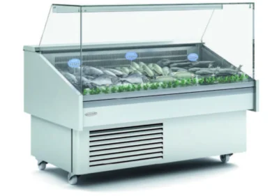 Vitrina Expositora Refrigerada Pescado / Marisco evaporador estático + placa fría dim.1035x915x1185h mm Línea Córdoba EEC-100-CC-RR-EF