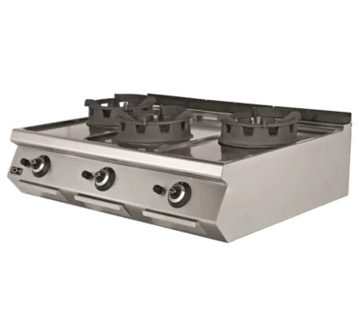 Cocina Wok a Gas Sobremesa 3 fuegos 3 x 18 kW 1200x730x300h mm