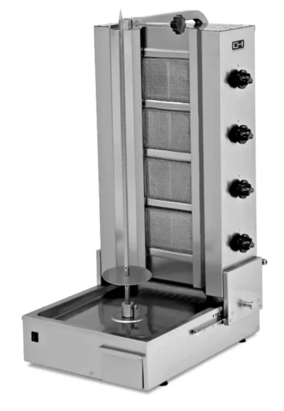 Asador Kebab a Gas 4 Quemadores Motor Inferior y Base ajustable